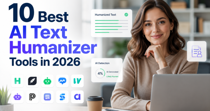**Alt Text:** AI text humanizer tools dashboard showing AI-generated content being transformed into natural, human-like writing with the 10 best AI text humanizer tools for 2026.